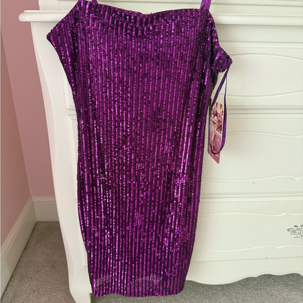 Macy's Purple Sequin homecoming formal Dress